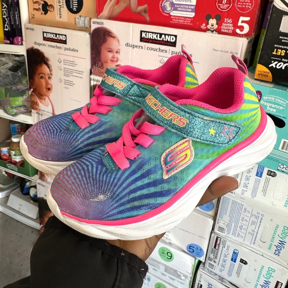 Skechers Kids Pepsters Colorbeam Sneakers Toddler Size 11 Pink Rainbow Multi - Picture 13 of 13